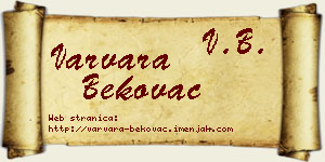 Varvara Bekovac vizit kartica